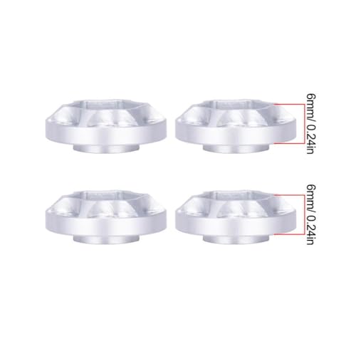 QPSJXN 6 9 12 15 18 21 mm Aluminiumrad -Helfer -Hub kompatibel mit 1 10 -Skala -RC -Crawler -Auto 1 9 und 2 2 Räder FIT Passe Fits Verschiedene RC -Modelle Offroad(4pcs 6mm Silver) von QPSJXN