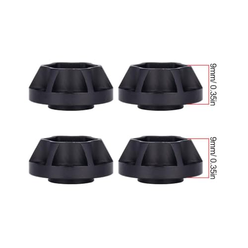 QPSJXN 6 9 12 15 18 21 mm Aluminiumrad -Helfer -Hub kompatibel mit 1 10 -Skala -RC -Crawler -Auto 1 9 und 2 2 Räder FIT Passe Fits Verschiedene RC -Modelle Offroad(4pcs 9mm Black) von QPSJXN