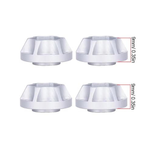 QPSJXN 6 9 12 15 18 21 mm Aluminiumrad -Helfer -Hub kompatibel mit 1 10 -Skala -RC -Crawler -Auto 1 9 und 2 2 Räder FIT Passe Fits Verschiedene RC -Modelle Offroad(4pcs 9mm Silver) von QPSJXN