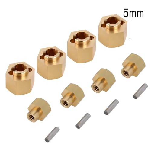 QPSJXN 7 mm Messingrad -Hex -Adapter kompatibel mit 1 24 -Skala -RC -Crawler -Modellen wie SCX24 AX24 und Teilen AXI90081 AXI00002 AXI00001 AXI00004(Brass 5mm) von QPSJXN