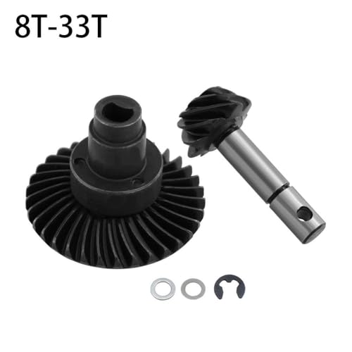 QPSJXN 8T 24T 27T 30T 33T Stahl Helical Helical Helical Helical Achse Getriebessatz kompatibel mit 1 10 Skala RC Crawler Models II III 90046 AXI03014 FITS 1 9 UTB RC -Fahrzeuge(8T 33T) von QPSJXN