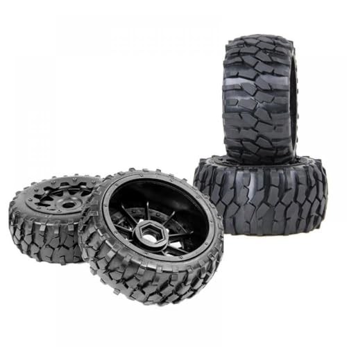 QPSJXN All-Terrain Heck-Kiesreifen auf 6-Speichen-Felgen kompatibel mit 1/5 RC-Buggy-Modellen wie King Motor 5b(A and B) von QPSJXN