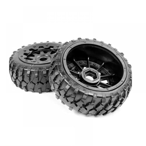 QPSJXN All-Terrain Heck-Kiesreifen auf 6-Speichen-Felgen kompatibel mit 1/5 RC-Buggy-Modellen wie King Motor 5b(B-2PCS) von QPSJXN