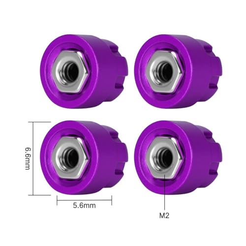 QPSJXN Aluminium -Kappen -Rad -Lock -Muttern, die mit 1/24 1/18 RC -Crawler M2 M2 5 kompatibel ist(M2 Purple) von QPSJXN