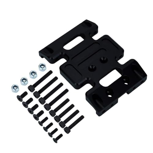 QPSJXN Anodierte Aluminium -Skidplatte und Getriebehalterung kompatibel mit 90047 90022 90028 Modelle 1 10 Skala RC Crawler Upgrade -Zubehör(B Balck) von QPSJXN