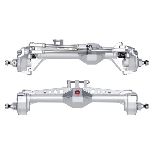 QPSJXN Bearbeitete Aluminium -Portalachse vorne und hinten für 1 10 -Skala -RC -Crawler mit VS4 10 Phoenix F10 -Chassis -Upgrade -Teilen kompatibel(Silver Axle F and R) von QPSJXN