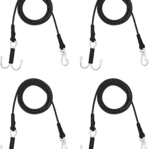 QPSJXN Elastische Schleppseile für RC -Autos 28 Zoll 4 Teile 1/10 Skala mit Haken und kinetischen Winchgurten, die mit TRX6 Gen7 Gen8 RC -Fahrzeugen und Booten kompatibel sind(Black) von QPSJXN
