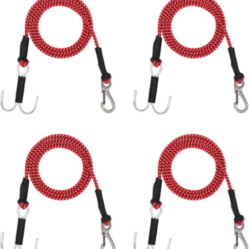 QPSJXN Elastische Schleppseile für RC -Autos 28 Zoll 4 Teile 1/10 Skala mit Haken und kinetischen Winchgurten, die mit TRX6 Gen7 Gen8 RC -Fahrzeugen und Booten kompatibel sind(Rouge) von QPSJXN