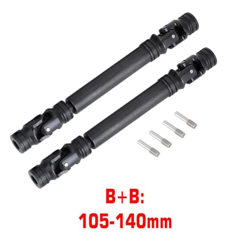 QPSJXN Härterstahlantriebswelle 95-110 mm 105-140 mm für 1 10 Skala RC Crawler Car kompatibel mit 90046- und Gen8-Modellen(2PCS B-B) von QPSJXN