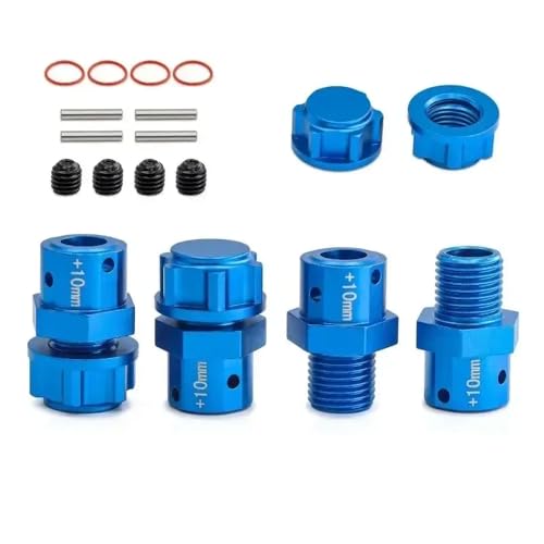 QPSJXN Metall 17 mm verlängertes Rad Hub -Hub -Adapter -Adapter kompatibel mit 6S 1/8 RC -Autos Ausgestoßener Verstöße unbegrenzter Mojave -Verbrechen mit 10 mm und 13 mm Optionen(Widen 10mm Blue) von QPSJXN