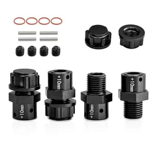 QPSJXN Metall 17 mm verlängertes Rad Hub -Hub -Adapter -Adapter kompatibel mit 6S 1/8 RC -Autos Ausgestoßener Verstöße unbegrenzter Mojave -Verbrechen mit 10 mm und 13 mm Optionen(Widen 13mm Black) von QPSJXN