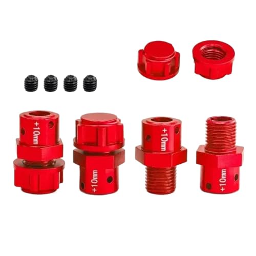 QPSJXN Metall 17 mm verlängertes Rad Hub -Hub -Adapter -Adapter kompatibel mit 6S 1/8 RC -Autos Ausgestoßener Verstöße unbegrenzter Mojave -Verbrechen mit 10 mm und 13 mm Optionen(Widen 13mm Red) von QPSJXN