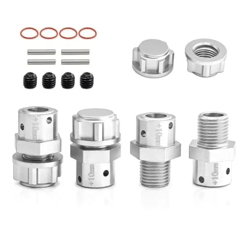 QPSJXN Metall 17 mm verlängertes Rad Hub -Hub -Adapter -Adapter kompatibel mit 6S 1/8 RC -Autos Ausgestoßener Verstöße unbegrenzter Mojave -Verbrechen mit 10 mm und 13 mm Optionen(Widen 13mm Silver) von QPSJXN