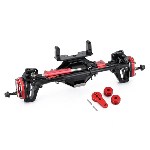 QPSJXN Metall -Portalachse mit Protektor für 1 10 -Skala -RC -Crawler -Vorder- und Hinterachse -Upgrade -Teile, die mit II Modell 90046 90047 kompatibel sind(Black Front) von QPSJXN