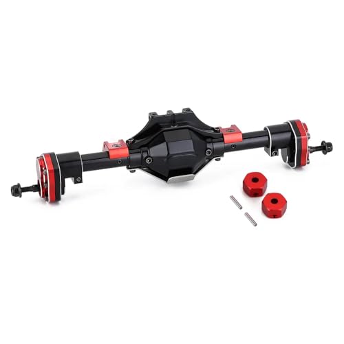 QPSJXN Metall -Portalachse mit Protektor für 1 10 -Skala -RC -Crawler -Vorder- und Hinterachse -Upgrade -Teile, die mit II Modell 90046 90047 kompatibel sind(Black Rear) von QPSJXN