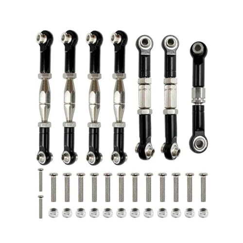 QPSJXN Metall -Servo -Link -Kit für RC -Autolenker -Upgrade -Teilezubehör kompatibel mit 1 14 -Skalierungsmodellen 144001 124018 124019(Black) von QPSJXN