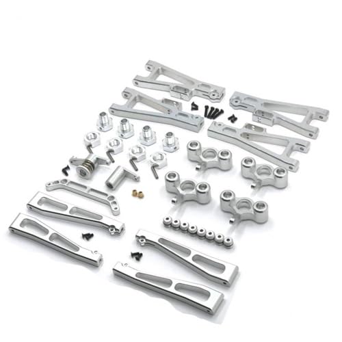QPSJXN Metall Suspension ARM unterstützt Hub -Hub -Träger kompatibel mit J3 1/10 RC -Auto -Upgrade -Teilen für DIY -Enthusiasten(Silver) von QPSJXN