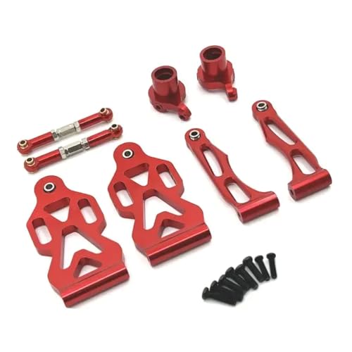QPSJXN Metall -Upgrade -Teile für 1/16 Skala RC -Cars kompatibel mit den Modellen 16101 16102 16103 16104 16106 16201 einschließlich vorderer Schwungarmlenkbecher und Verbindungsstange(Red) von QPSJXN