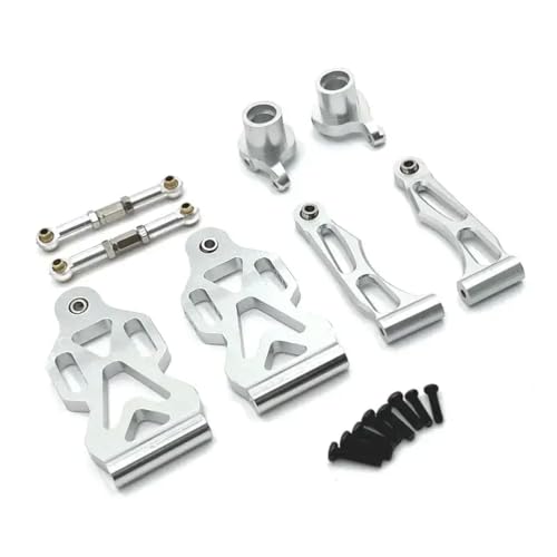QPSJXN Metall -Upgrade -Teile für 1/16 Skala RC -Cars kompatibel mit den Modellen 16101 16102 16103 16104 16106 16201 einschließlich vorderer Schwungarmlenkbecher und Verbindungsstange(Silver) von QPSJXN