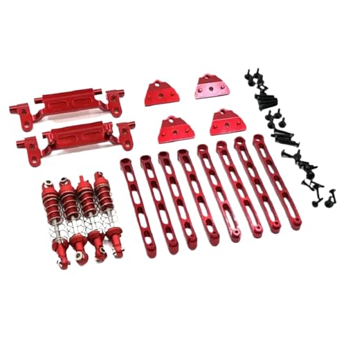 QPSJXN Metallschockdämpfer Linkstange Servo -Halterung für 1/12 Skala RC -Autos kompatibel mit MN78 MN168 -Modellen(Red) von QPSJXN