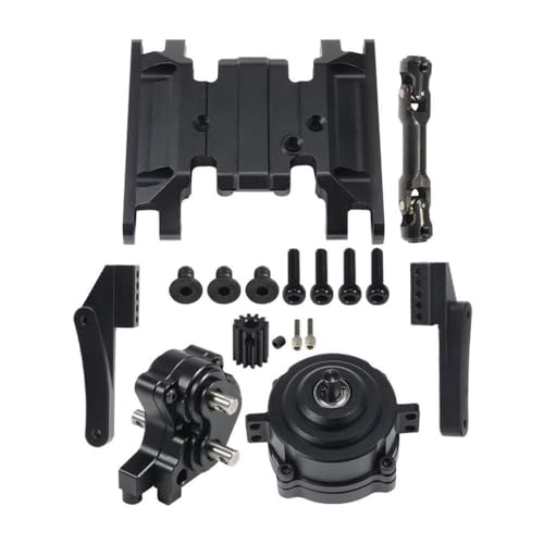 QPSJXN Planetary Getriebeübertragungskoffer mit Vordermontage -II -Schleuderplatte und Antriebswellengetriebe kompatibel mit 1 10 -Skala RC Crawler 90046 Chassis(Black Set) von QPSJXN