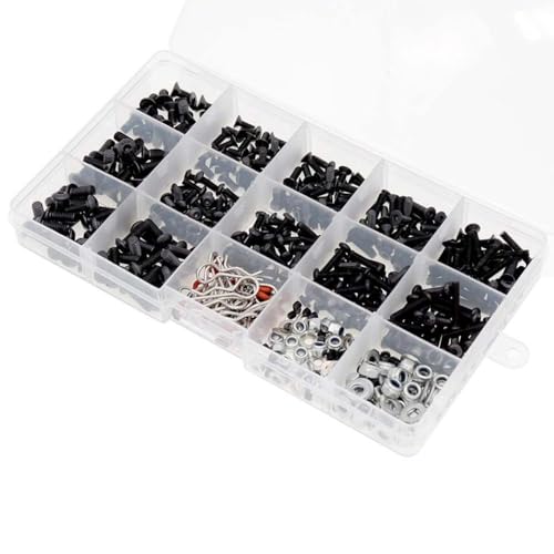 QPSJXN RC-Autoschraubenbox Set kompatibel mit 1/8 1/10 Skalierungsmodellen TRX-6 CFX D110 D110 Teile Reparaturwerkzeugzubehör Zubehör von QPSJXN