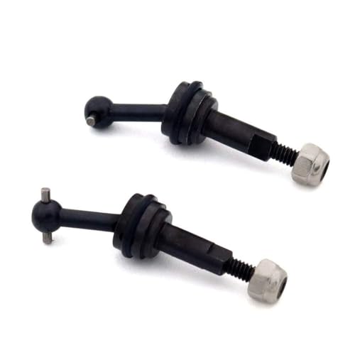QPSJXN Regenbogenmetall Universal Drive -Welle 2 mm mit M2 -Nuss 2PCs kompatibel mit 1 28 -Skalen -RC -Autos wie K969 K989 K979 P929 Upgrade -Teile(Black) von QPSJXN