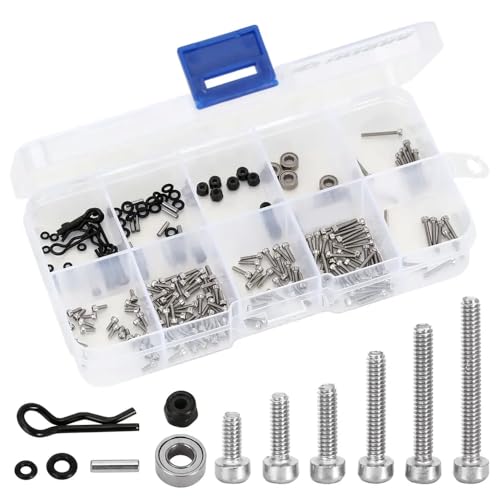 QPSJXN SCX24 C10 Deadbolt RC -Werkzeugkit mit Edelstahlschrauben Nutslagern O Ringe und Stifte, die mit 1 24 -Skala -Crawler -Modellen kompatibel sind(Screws Box B) von QPSJXN