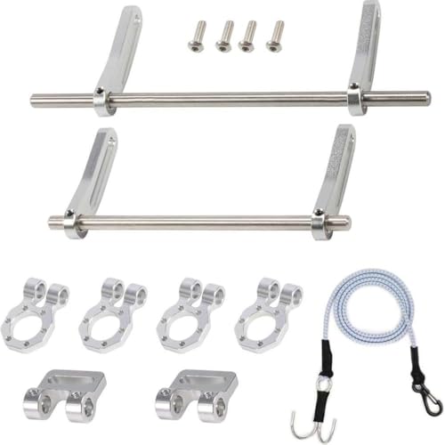 QPSJXN einstellbare 1 10 -Skala -Stoßfänger vordere Heck -Stoßstangenkit mit modularem Fairlead D Ring -Schleppgurt für RC Crawler kompatibel mit 1 10 -Skala -Off -Straßenfahrzeugen(Silver) von QPSJXN
