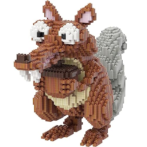 QQJIN Mini Bausteine Anime Figuren Eichhörnchen Modell 3D Puzzle, 8730-Teiliges Eichhörnchen-Bauspielzeug, Mikro Tier Block DIY Spielzeug, Geburtstag, Erwachsene ​und Kinder von QQJIN