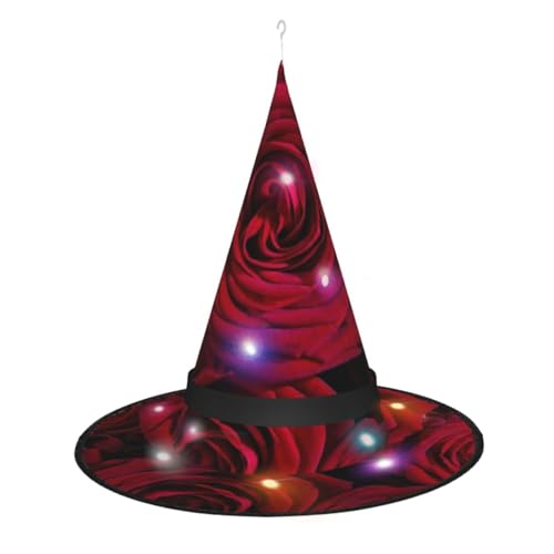 QQLADY 1 Hexenhüte Garten Rosen Frauen LED Lichter Zauberer Hut Halloween Dekor Hängende Hexen Hüte Kostüm Party Favor von QQLADY