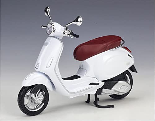 QQLADY Stilvolles schönes Modell 1:12 Für Piaggio Für Vespa Für Primavera 150 Alloy Diecast Motorradmodell Rotierende Räder Spielzeug Kindergeschenke Dekoration (Color : Bianco) von QQLADY