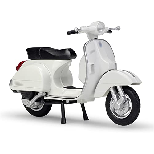 QQLADY Stilvolles schönes Modell 1:18 2016 Für Piaggio Für Vespa PX 125 Alloy Diecast Motorrad Dekoration Geschenke Modell Rotierende Räder Kinderspielzeug (Color : Bianco) von QQLADY