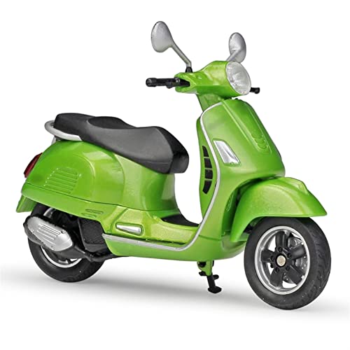 QQLADY Stilvolles schönes Modell Legierung Diecast Motorrad Dekoration Geschenke Modell Rotierende Räder Spielzeug Kind 1:18 2017 Für Piaggio Für Vespa GTS 125 (Color : Green) von QQLADY