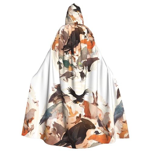 qqoupp Animal Collection Chart Prints Halloween Erwachsene Kapuzenumhang super großer Kapuzenumhang mit Fliege, ohne Reißverschluss qqoupp Animal Collection Chart Prints Halloween Erwachsene Kapuzenumhang super großer Kapuzenumhang mit Fliege, ohne Reißverschluss von QQOUPP