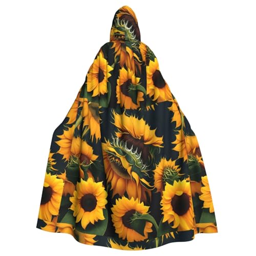 qqoupp Blessed to Be Called Sonnenblumen-Druck, Halloween, Erwachsenen-Kapuzenumhang, super großer Kapuzenumhang mit Fliege, ohne Reißverschluss von QQOUPP