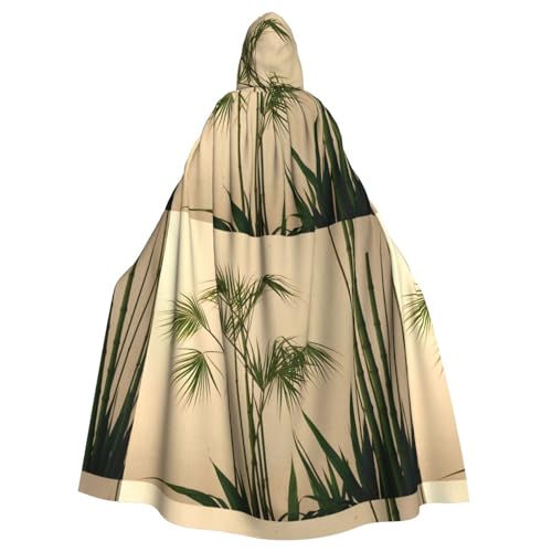 qqoupp Clump Of Bamboo Prints Halloween Kapuzenumhang für Erwachsene, super großer Kapuzenumhang mit Fliege, ohne Reißverschluss von QQOUPP