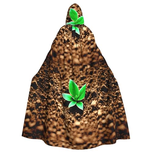 qqoupp Earth Plants Grow Prints Halloween Kapuzenumhang für Erwachsene, super großer Kapuzenumhang mit Fliege, ohne Reißverschluss von QQOUPP
