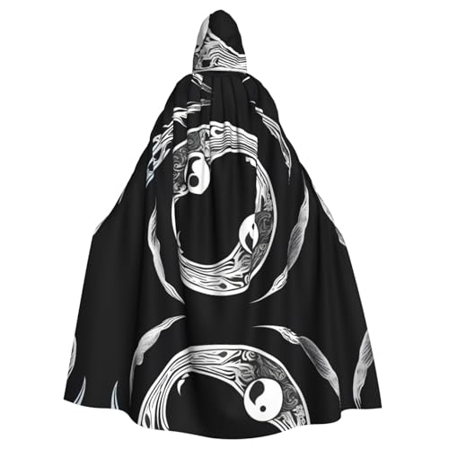 qqoupp Ein Yin- und Yang-Symbol druckt Halloween-Erwachsenen-Kapuzenumhang mit Fliege, ohne Reißverschluss qqoupp Ein Yin- und Yang-Symbol druckt Halloween-Erwachsenen-Kapuzenumhang mit Fliege, ohne Reißverschluss von QQOUPP