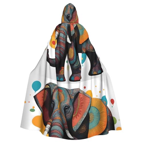 qqoupp Fröhlicher Elefanten-Aufdruck, Halloween-Kapuzenumhang für Erwachsene, super großer Kapuzenumhang mit Fliege, ohne Reißverschluss qqoupp Fröhlicher Elefanten-Aufdruck, Halloween-Kapuzenumhang für Erwachsene, super großer Kapuzenumhang mit Fliege, ohne Reißverschluss von QQOUPP