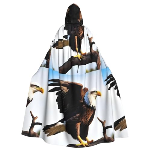qqoupp Kapuzenumhang mit Adler und Flügeln, für Erwachsene, super groß, mit Fliege, ohne Reißverschluss von QQOUPP