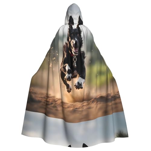 qqoupp Kapuzenumhang mit Aufschrift "A Loyal Dog Prints", für Erwachsene, super groß, mit Fliege, ohne Reißverschluss von QQOUPP