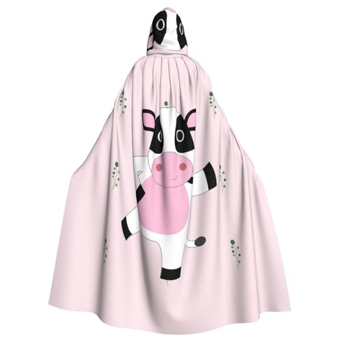 qqoupp Kapuzenumhang mit Cartoon-Wadendruck, für Erwachsene, super groß, mit Fliege, ohne Reißverschluss von QQOUPP