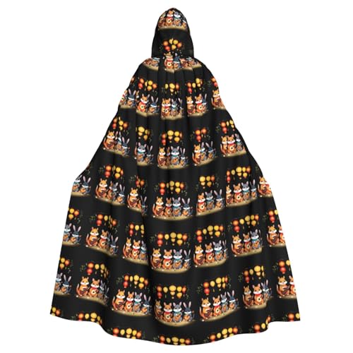 qqoupp Kapuzenumhang mit Laternenmotiv, für Halloween, Erwachsene, super groß, mit Fliege, ohne Reißverschluss qqoupp Kapuzenumhang mit Laternenmotiv, für Halloween, Erwachsene, super groß, mit Fliege, ohne Reißverschluss von QQOUPP