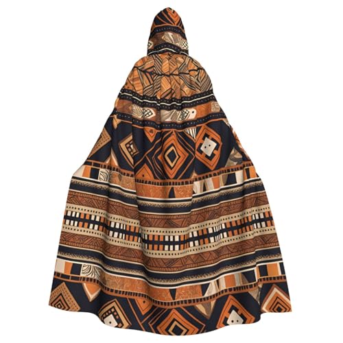 qqoupp Kapuzenumhang mit afrikanischem Nationalmuster, Halloween, Erwachsenen-Kapuzenumhang mit Fliege, ohne Reißverschluss qqoupp Kapuzenumhang mit afrikanischem Nationalmuster, Halloween, Erwachsenen-Kapuzenumhang mit Fliege, ohne Reißverschluss von QQOUPP