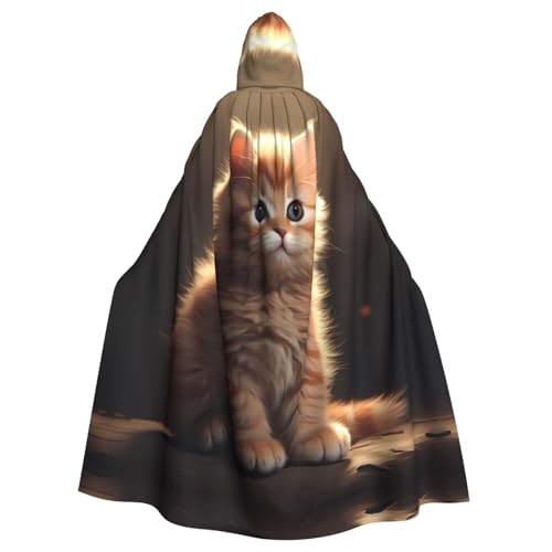 qqoupp Kapuzenumhang mit niedlicher kleiner Katze, für Erwachsene, super großer Kapuzenumhang mit Fliege, ohne Reißverschluss qqoupp Kapuzenumhang mit niedlicher kleiner Katze, für Erwachsene, super großer Kapuzenumhang mit Fliege, ohne Reißverschluss von QQOUPP