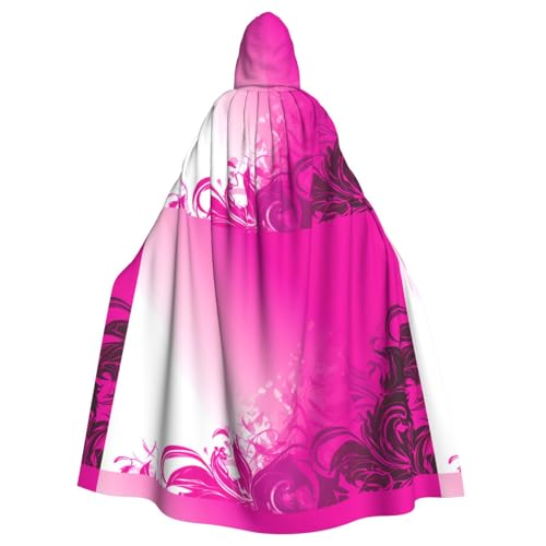 qqoupp Kapuzenumhang mit rosa Hintergründen, für Erwachsene, super großer Kapuzenumhang mit Fliege, ohne Reißverschluss von QQOUPP