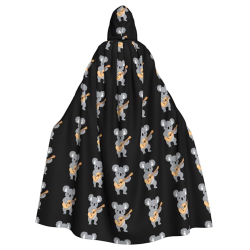 qqoupp Koala loves playing guitar Prints Halloween Adult Hooded Cape Super Large Hooded Cloak with Bow Tie, No Zipper qqoupp Koala loves playing guitar Prints Halloween Adult Hooded Cape Super Large Hooded Cloak with Bow Tie, No Zipper von QQOUPP