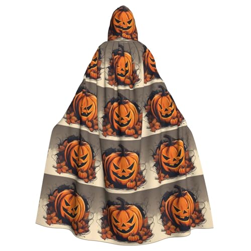 qqoupp Kürbis Halloween Prints Halloween Erwachsene Kapuzenumhang super groß Kapuzenumhang mit Fliege ohne Reißverschluss von QQOUPP