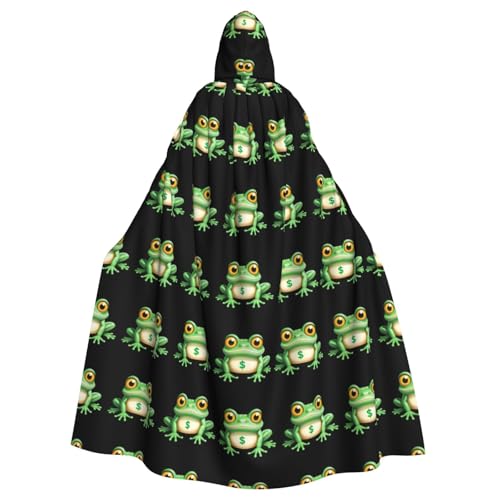 qqoupp Lucky Fortune Frosch Prints Halloween Erwachsene Kapuzenumhang Super Groß Kapuzenumhang mit Fliege, ohne Reißverschluss von QQOUPP